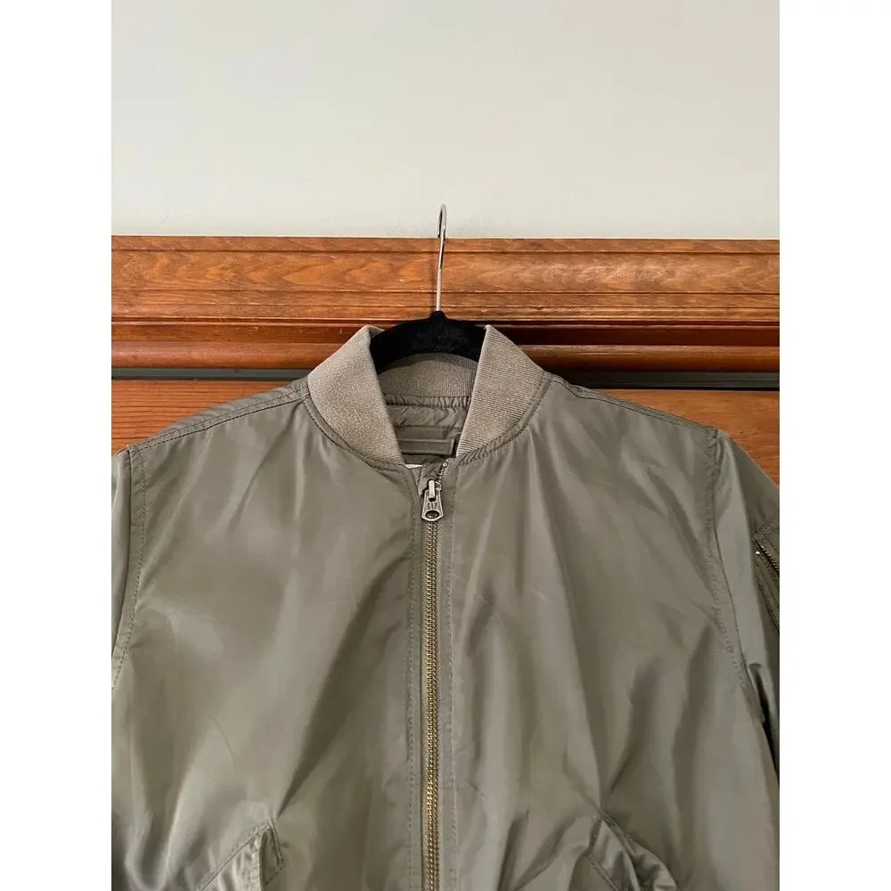 Gap Kids Bomber Jacket Boys Olive Green Utility Flight Jacket Size S 6-7
